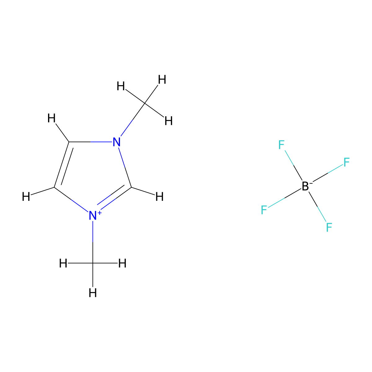 1,3-Dimethyl-1H-imidazol-3-ium Tetrafluoroborate molecular structure, CAS 121091-31-4