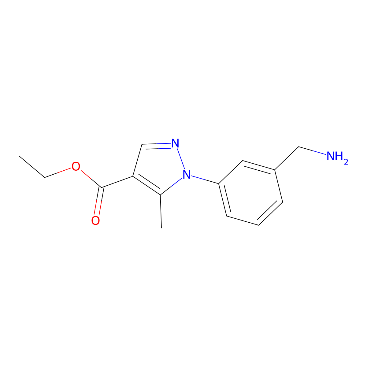 ethyl 1-[3-(aminomethyl)phenyl]-5-methyl-1H-pyrazole-4-carboxylate molecular structure, CAS 1210913-01-1