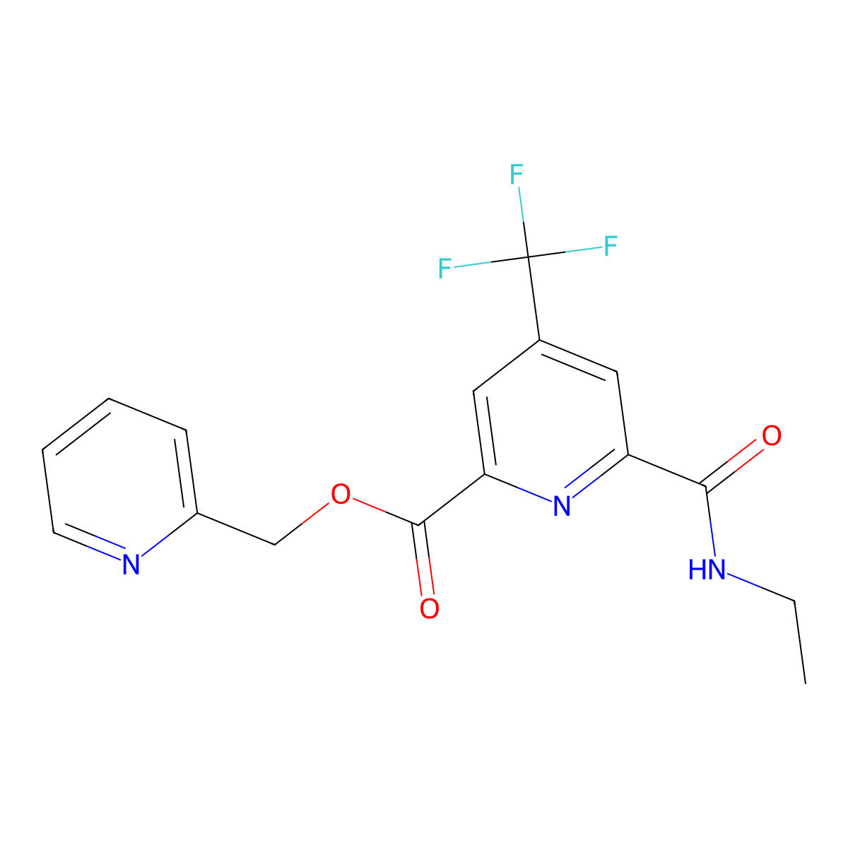 2-Pyridinylmethyl 6-[(ethylamino)carbonyl]-4-(trifluoromethyl)-2-pyridinecarboxylate molecular structure, CAS 1210916-90-7