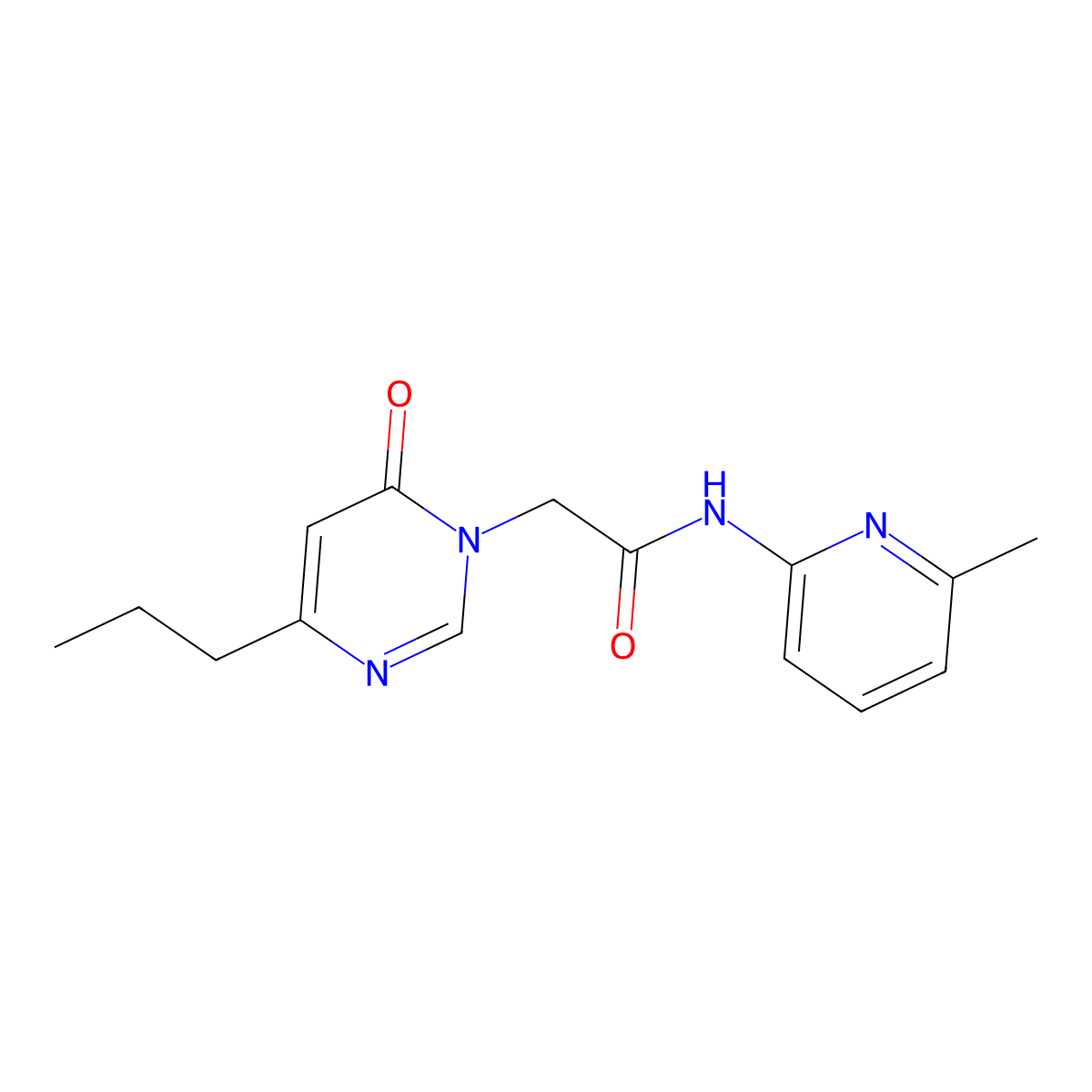 N-(6-methylpyridin-2-yl)-2-(6-oxo-4-propylpyrimidin-1(6H)-yl)acetamide molecular structure, CAS 1210917-45-5