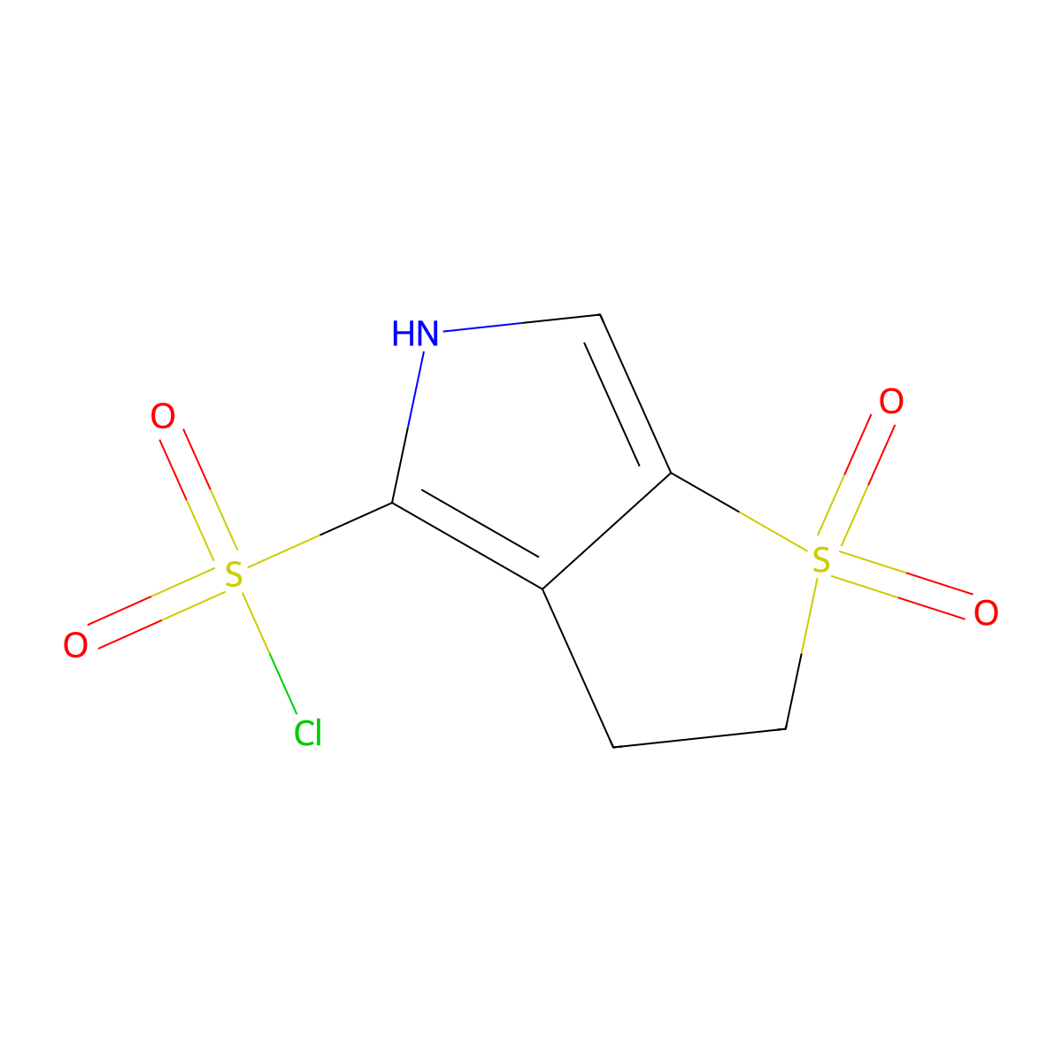1,1-Dioxo-2H,3H,5H-1lambda6-thieno[2,3-c]pyrrole-4-sulfonyl chloride molecular structure, CAS 1210918-13-0