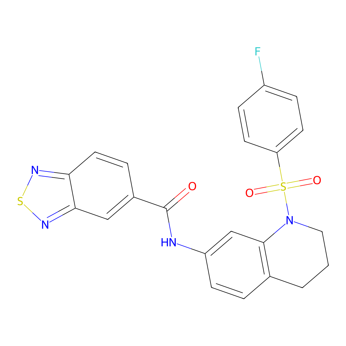 N-(1-((4-fluorophenyl)sulfonyl)-1,2,3,4-tetrahydroquinolin-7-yl)benzo[c][1,2,5]thiadiazole-5-carboxamide molecular structure, CAS 1210924-45-0