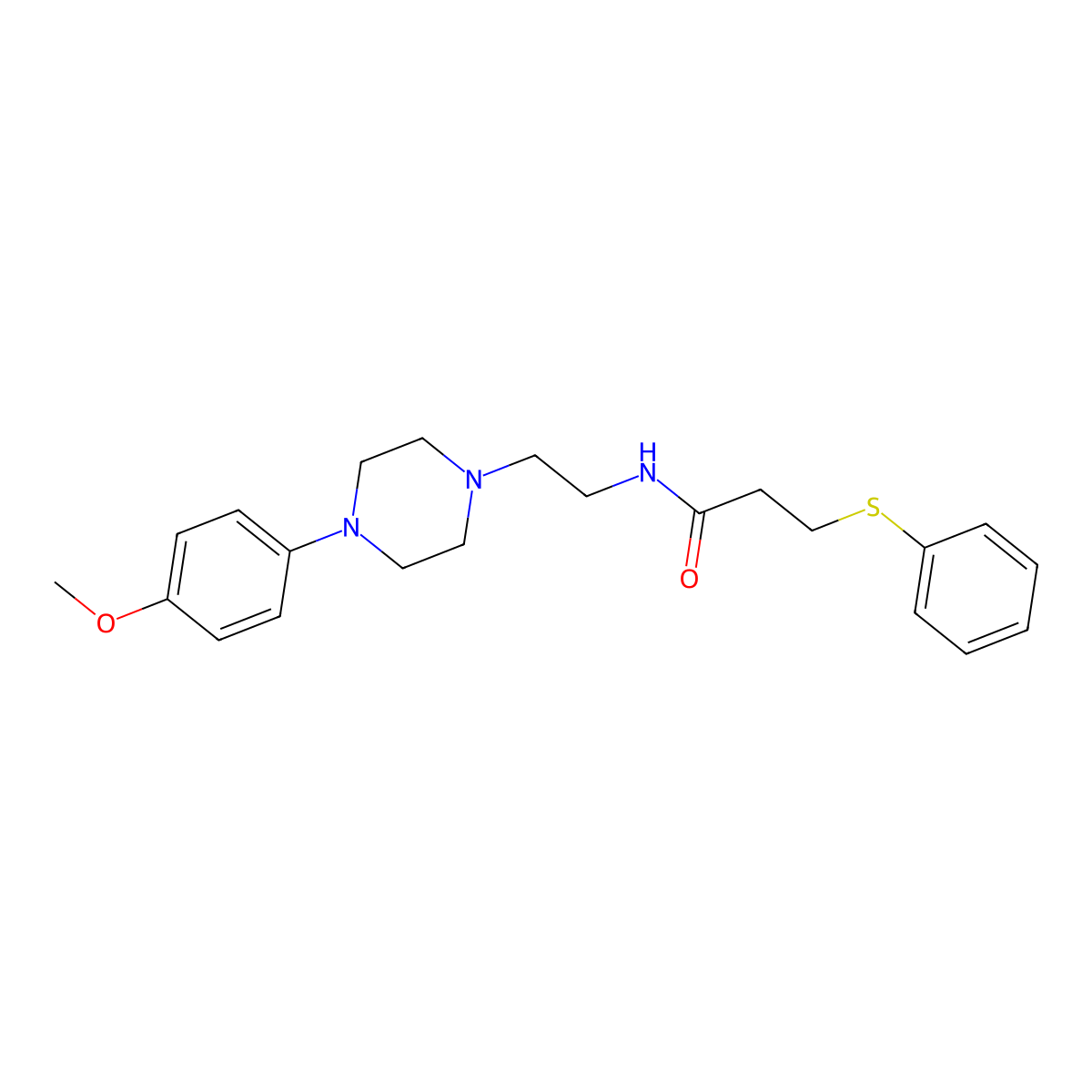 N-(2-(4-(4-methoxyphenyl)piperazin-1-yl)ethyl)-3-(phenylthio)propanamide molecular structure, CAS 1210929-62-6