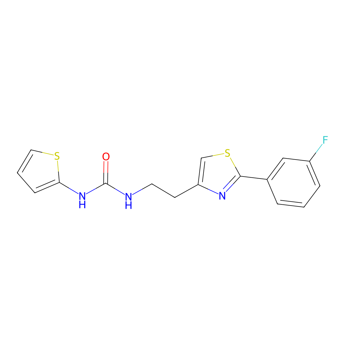 1-(2-(2-(3-Fluorophenyl)thiazol-4-yl)ethyl)-3-(thiophen-2-yl)urea molecular structure, CAS 1210930-00-9