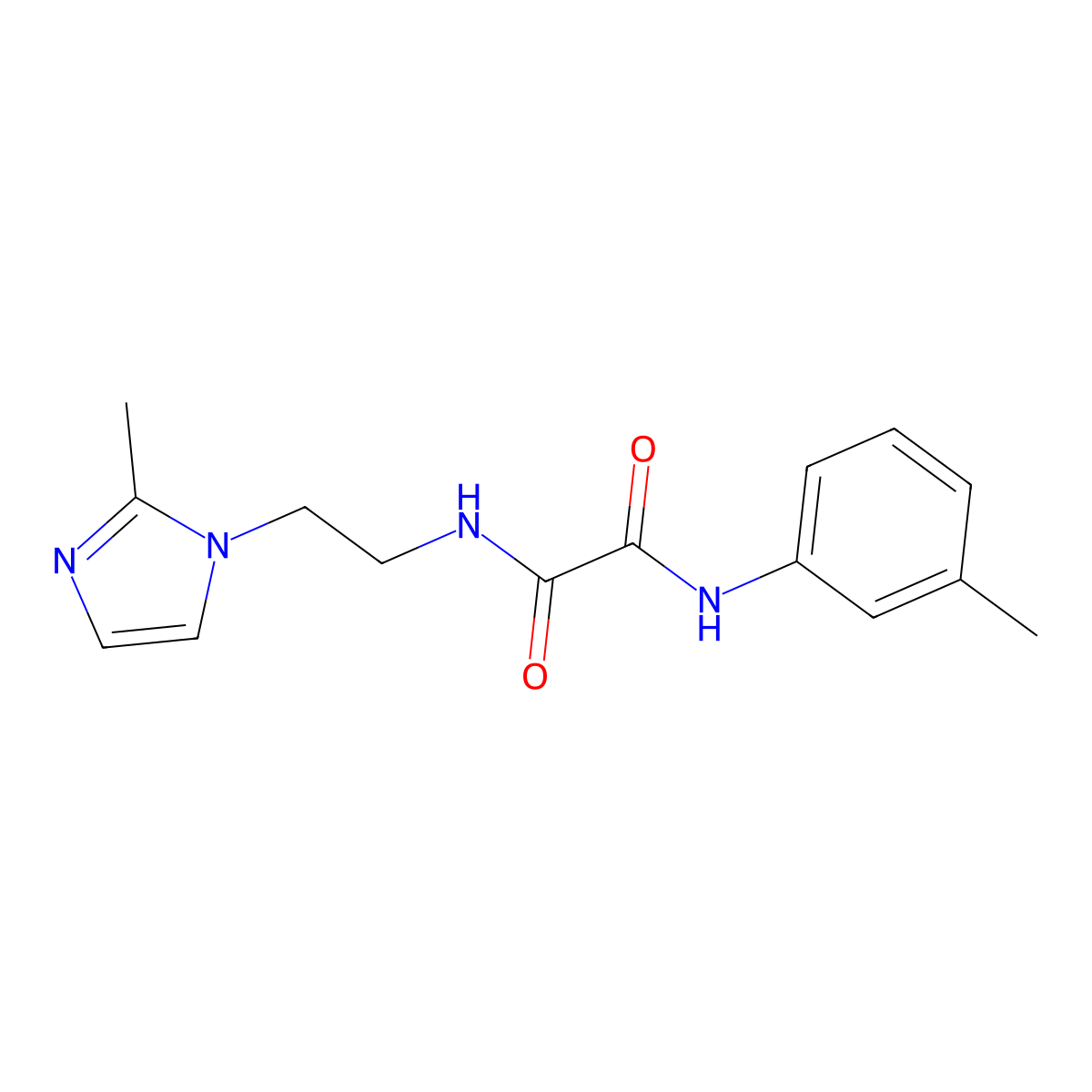 N1-(2-(2-methyl-1H-imidazol-1-yl)ethyl)-N2-(m-tolyl)oxalamide molecular structure, CAS 1210949-16-8