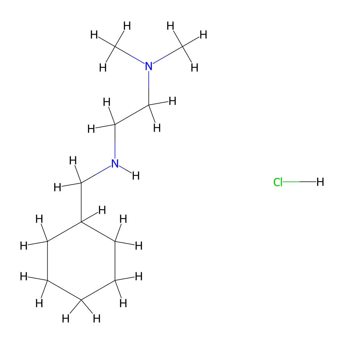 (Cyclohexylmethyl)[2-(dimethylamino)ethyl]amine hydrochloride molecular structure, CAS 1210954-59-8