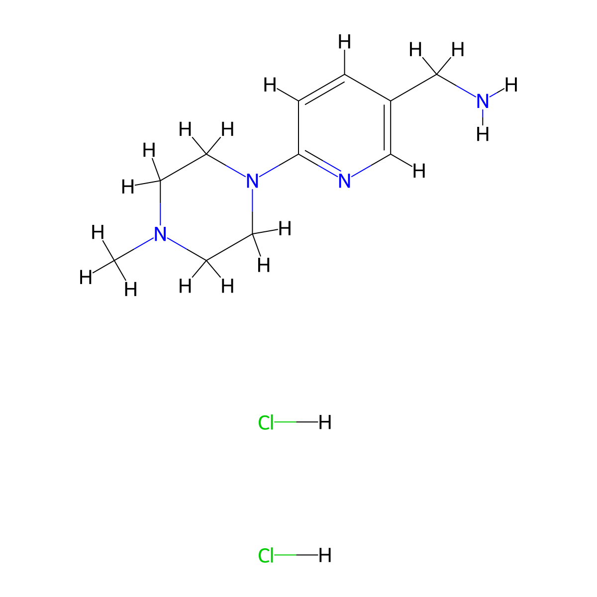 (6-(4-Methylpiperazin-1-yl)pyridin-3-yl)methanamine dihydrochloride molecular structure, CAS 1210961-10-6