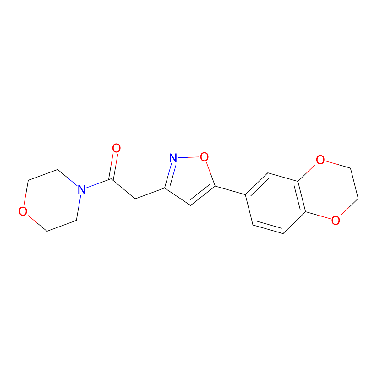 2-(5-(2,3-Dihydrobenzo[b][1,4]dioxin-6-yl)isoxazol-3-yl)-1-morpholinoethanone molecular structure, CAS 1210972-08-9