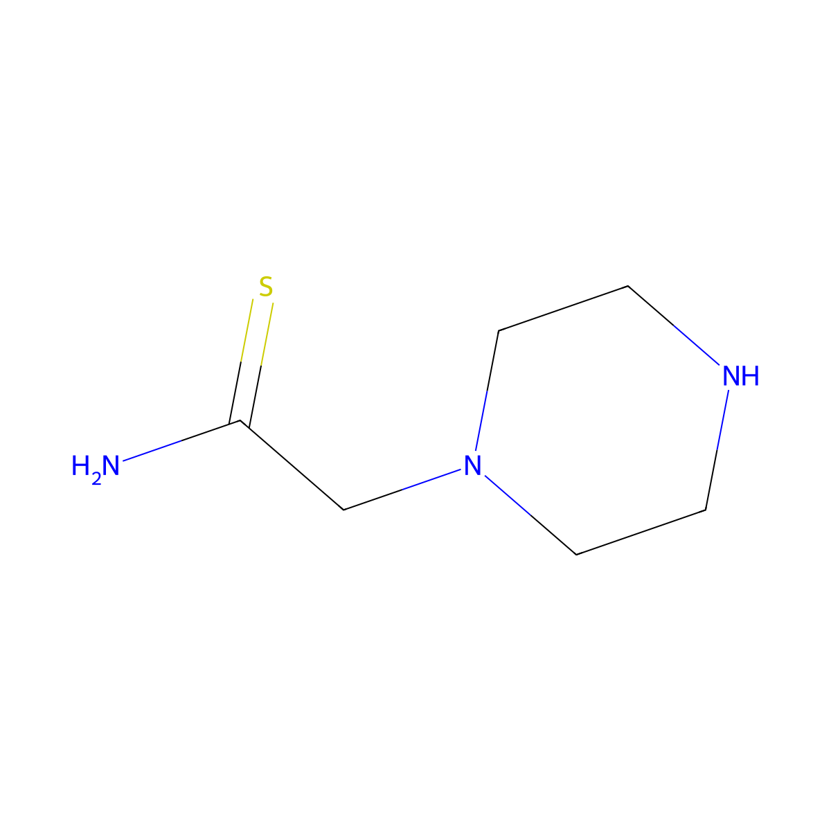 2-(Piperazin-1-yl)ethanethioamide molecular structure, CAS 1210974-04-1