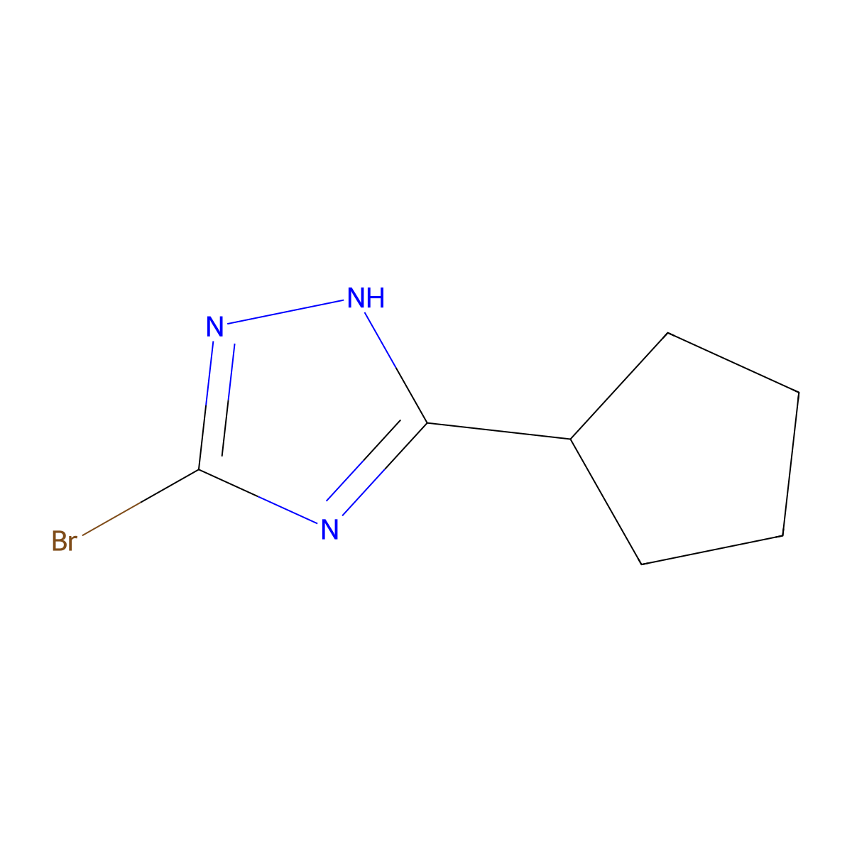5-Bromo-3-cyclopentyl-1H-1,2,4-triazole molecular structure, CAS 1210976-47-8