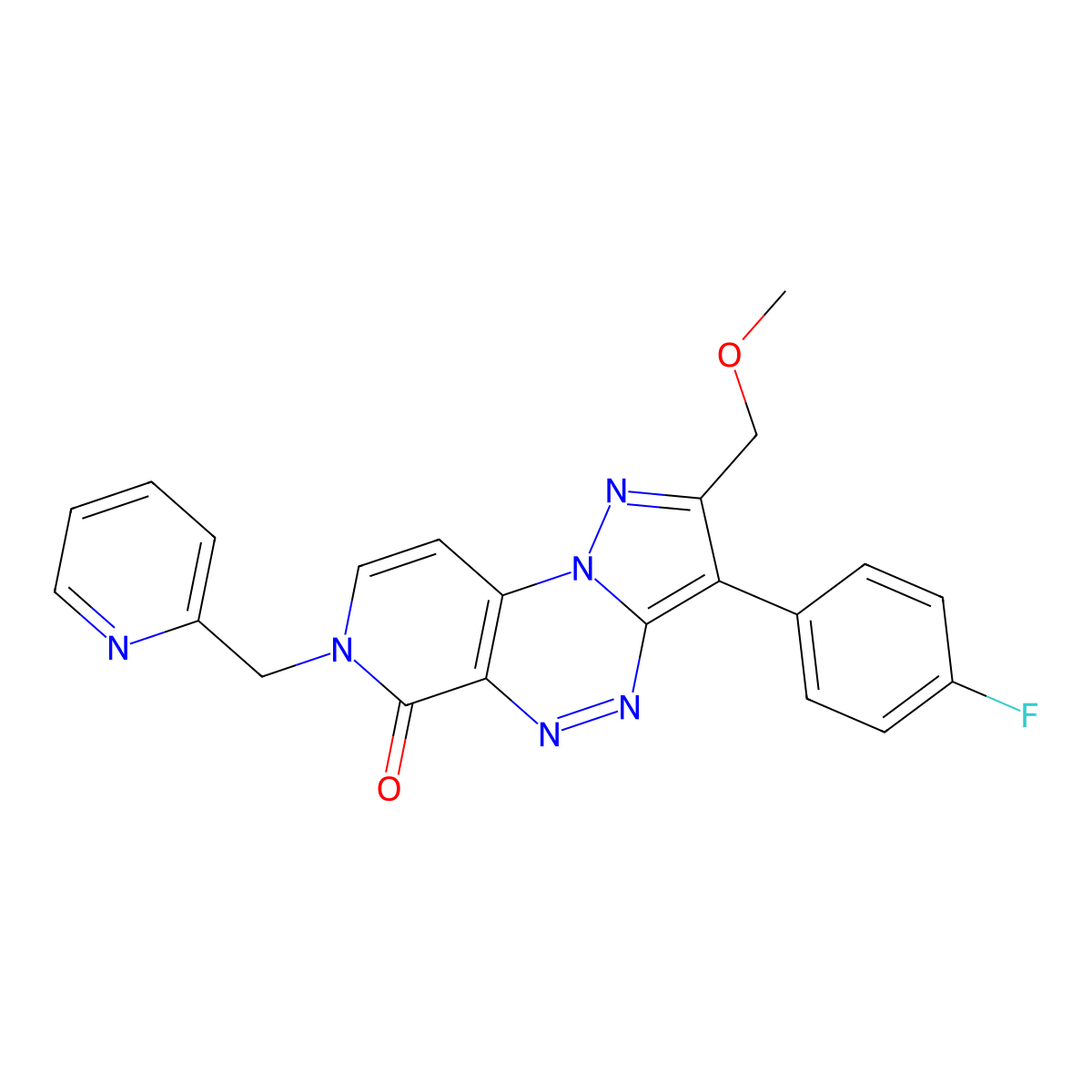 3-(4-fluorophenyl)-2-(methoxymethyl)-7-(pyridin-2-ylmethyl)pyrazolo[5,1-c]pyrido[4,3-e][1,2,4]triazin-6(7H)-one molecular structure, CAS 1210981-50-2