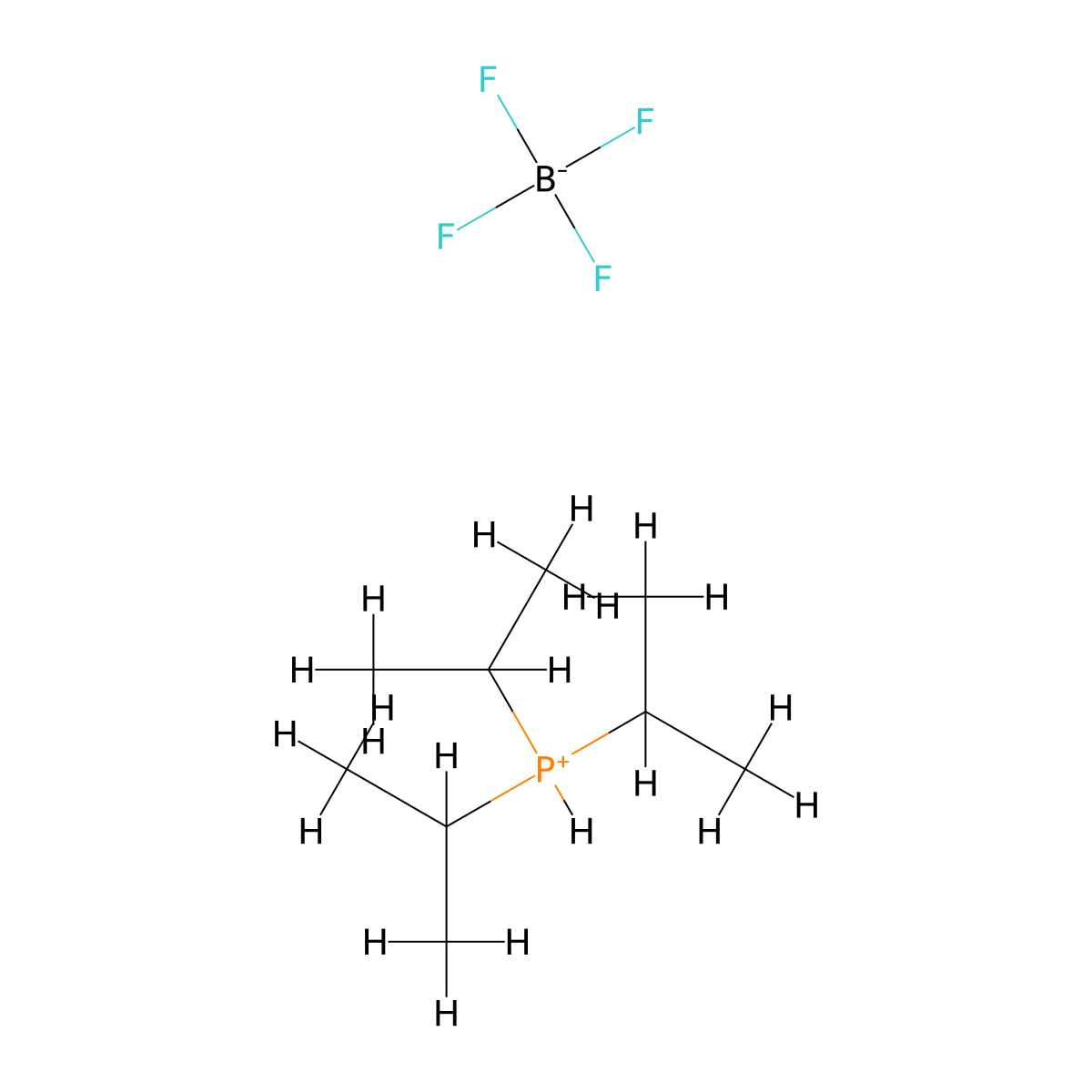 Triisopropylphosphonium tetrafluoroborate molecular structure, CAS 121099-07-8
