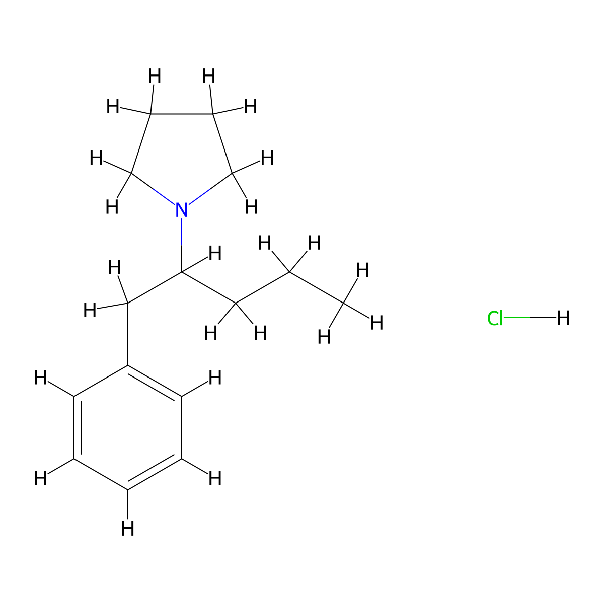 Prolintane Hydrochloride molecular structure, CAS 1211-28-5