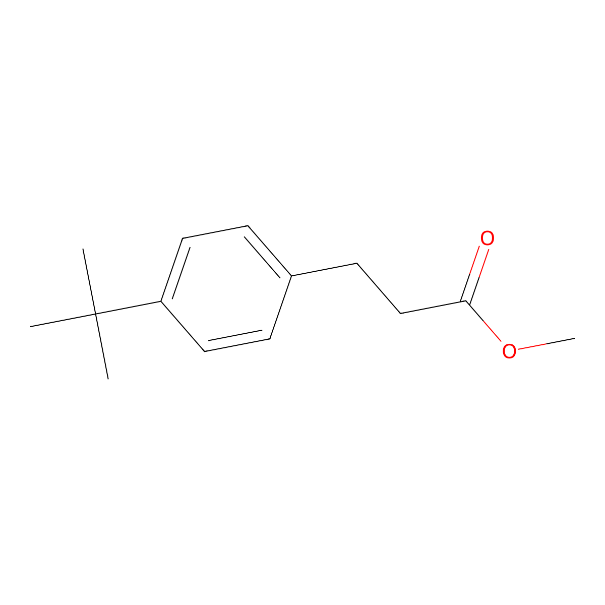 Methyl 3-(4-tert-butylphenyl)propanoate molecular structure, CAS 1211-99-0
