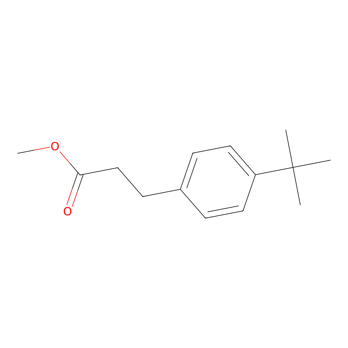 Methyl 3-(4-tert-butylphenyl)propanoate molecular structure, CAS 1211-99-0