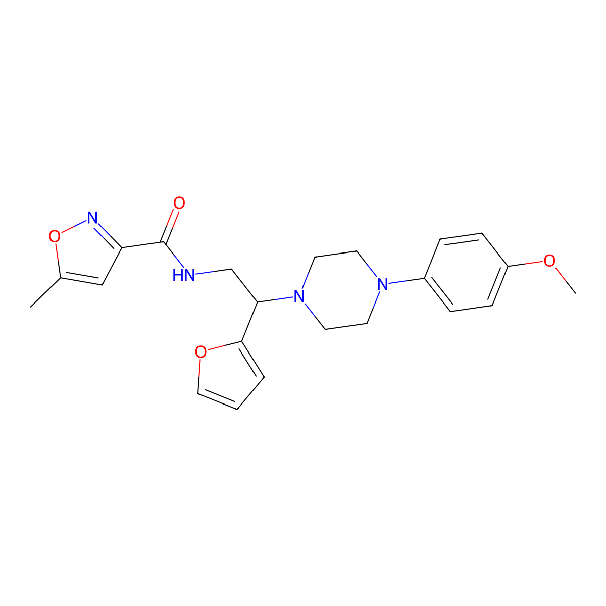 N-(2-(furan-2-yl)-2-(4-(4-methoxyphenyl)piperazin-1-yl)ethyl)-5-methylisoxazole-3-carboxamide molecular structure, CAS 1211005-76-3