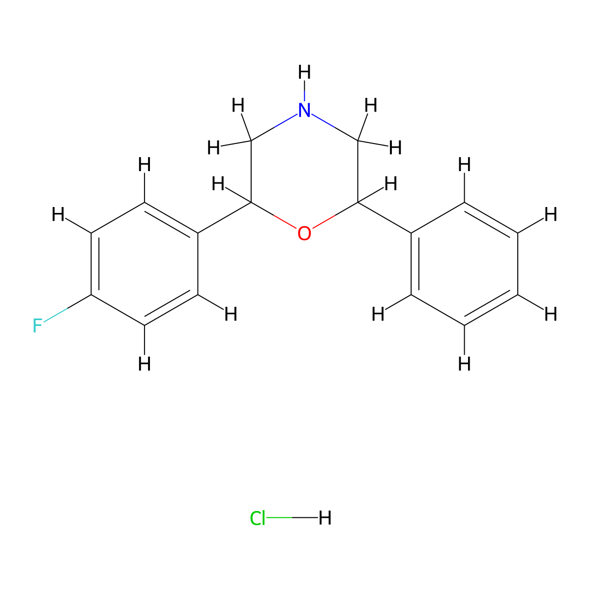 2-(4-Fluorophenyl)-6-phenylmorpholine hydrochloride molecular structure, CAS 1211008-12-6