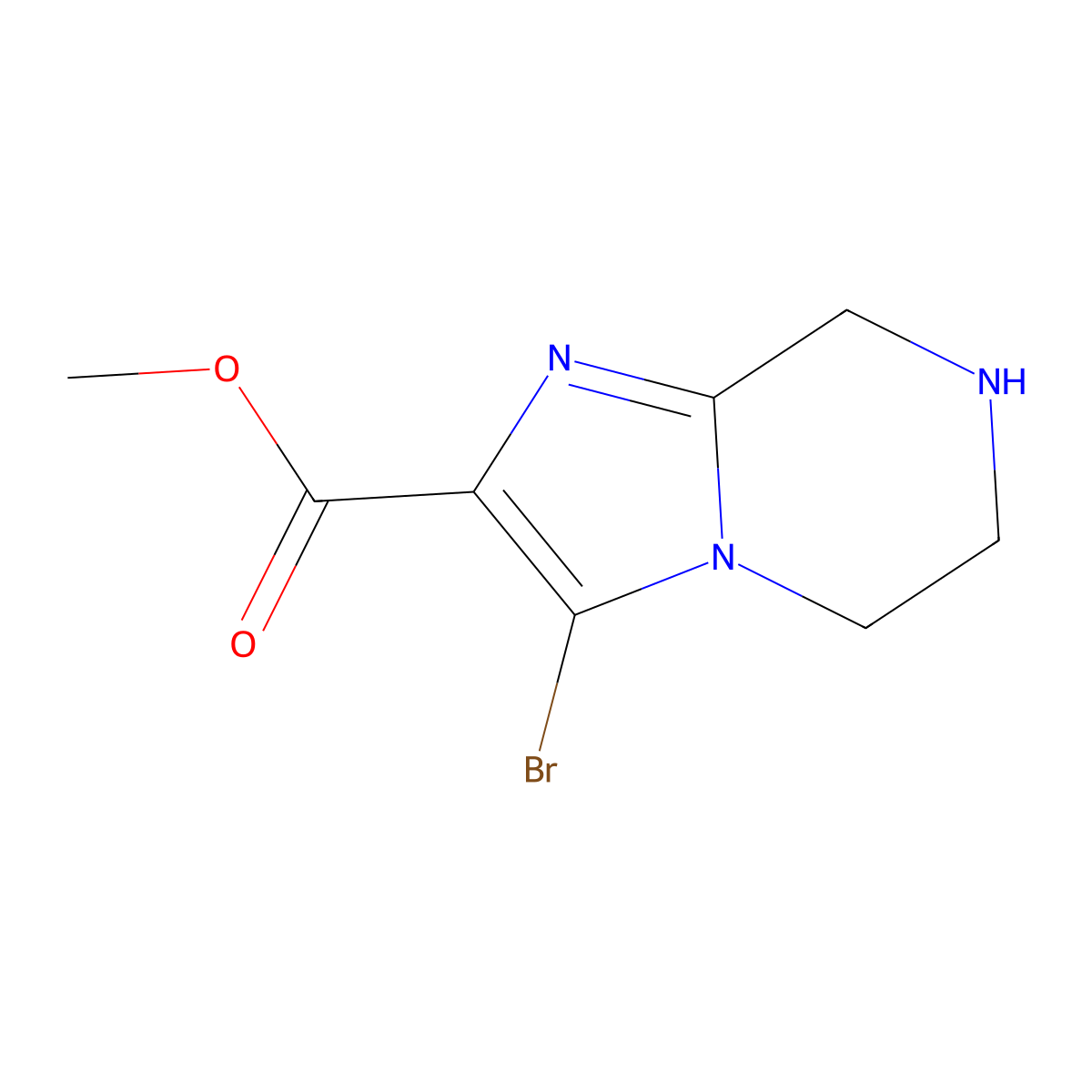 Methyl 3-bromo-5,6,7,8-tetrahydroimidazo[1,2-a]pyrazine-2-carboxylate molecular structure, CAS 1211011-30-1