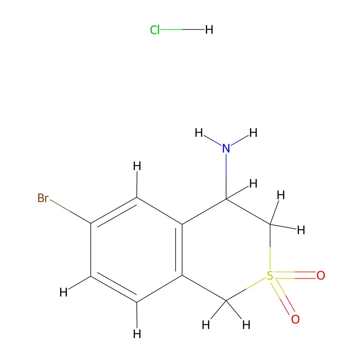 4-Amino-6-bromoisothiochroman 2,2-dioxide hydrochloride molecular structure, CAS 1211011-78-7