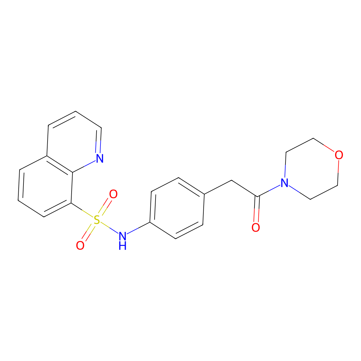 N-(4-(2-morpholino-2-oxoethyl)phenyl)quinoline-8-sulfonamide molecular structure, CAS 1211019-91-8