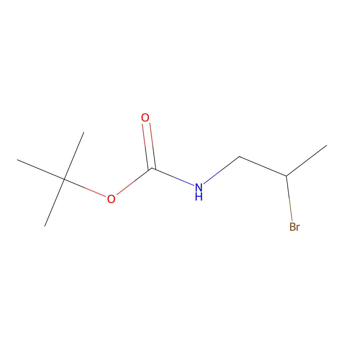 Tert-butyl (2-bromopropyl)carbamate molecular structure, CAS 121102-88-3
