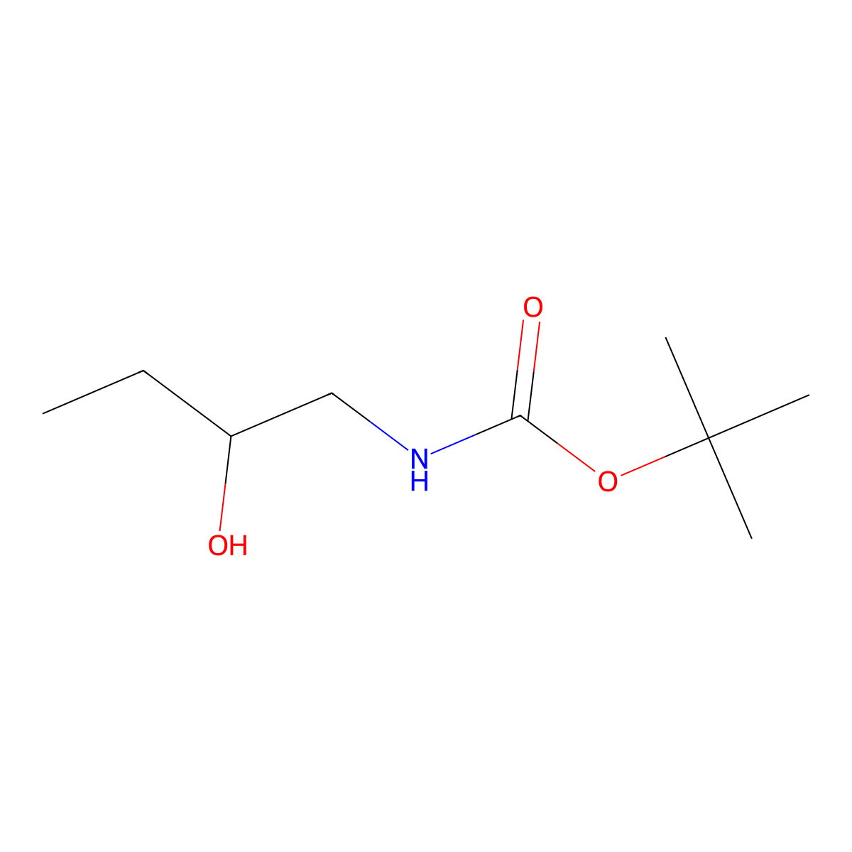 Tert-butyl (2-hydroxybutyl)carbamate molecular structure, CAS 121102-96-3