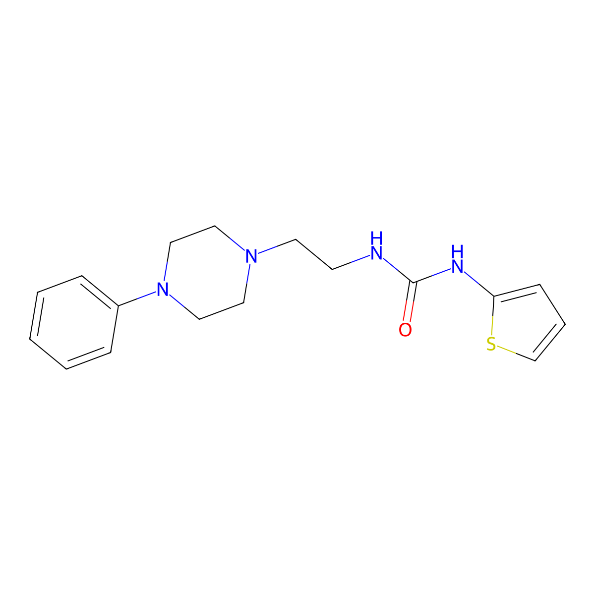 1-(2-(4-Phenylpiperazin-1-yl)ethyl)-3-(thiophen-2-yl)urea molecular structure, CAS 1211021-56-5