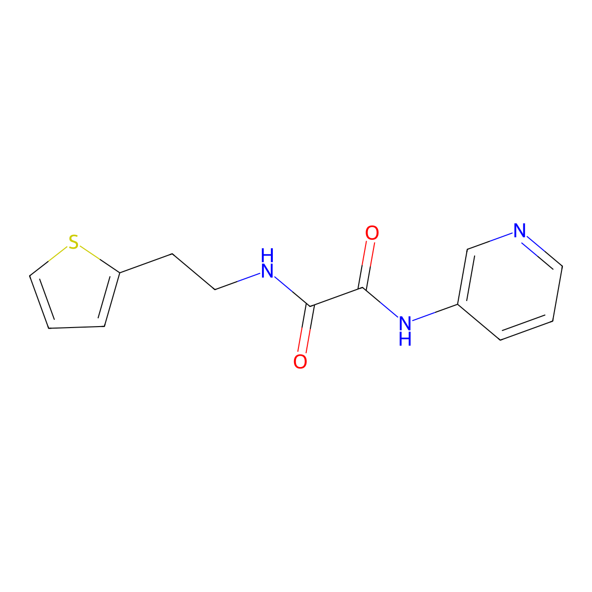 N1-(pyridin-3-yl)-N2-(2-(thiophen-2-yl)ethyl)oxalamide molecular structure, CAS 1211023-39-0
