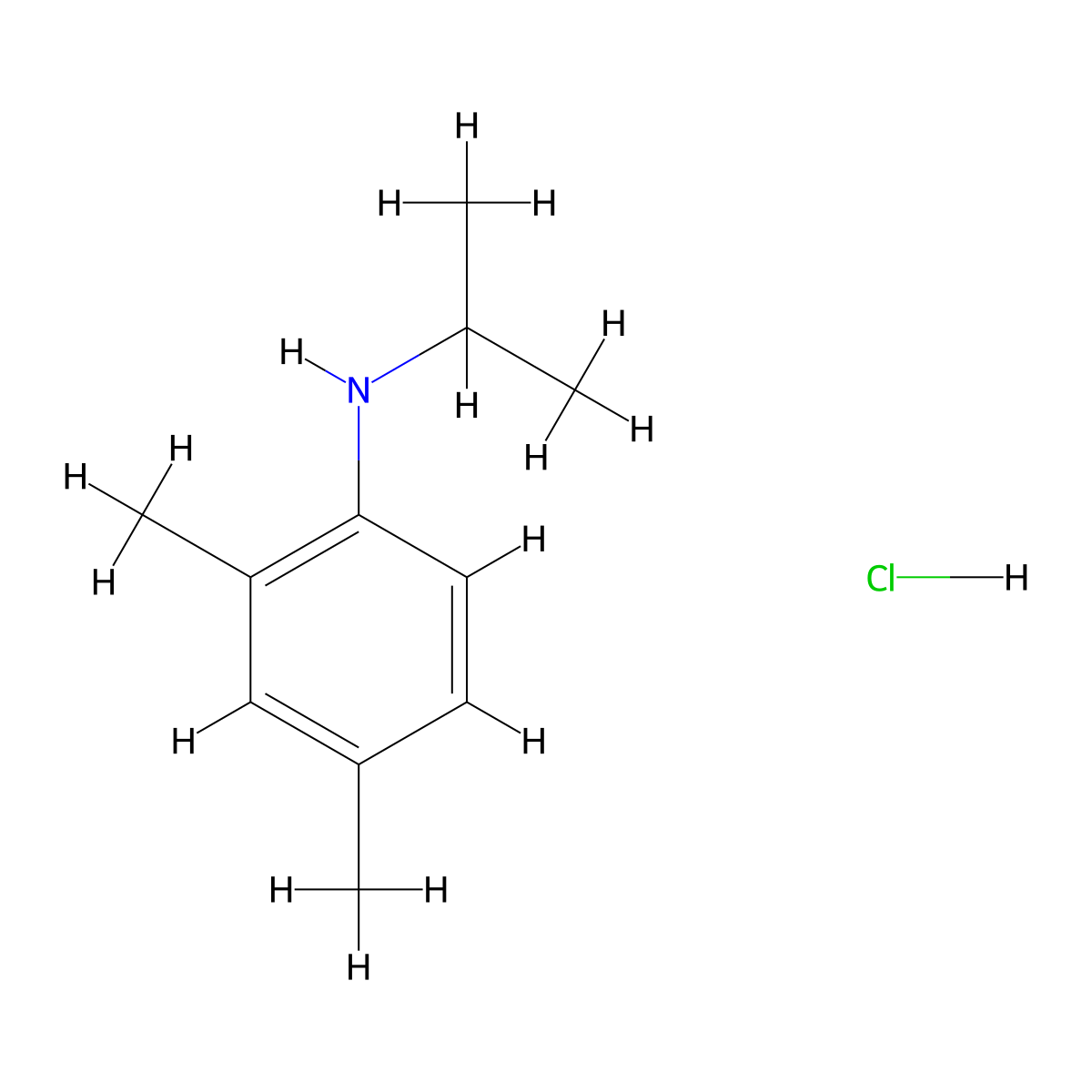 2,4-dimethyl-N-(propan-2-yl)aniline hydrochloride molecular structure, CAS 1211024-44-0