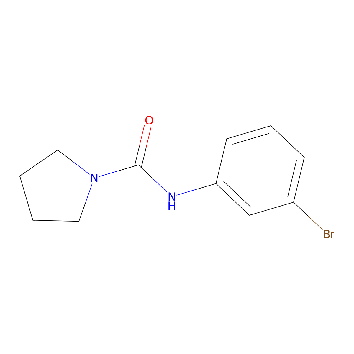 N-(3-bromophenyl)pyrrolidine-1-carboxamide molecular structure, CAS 1211027-42-7