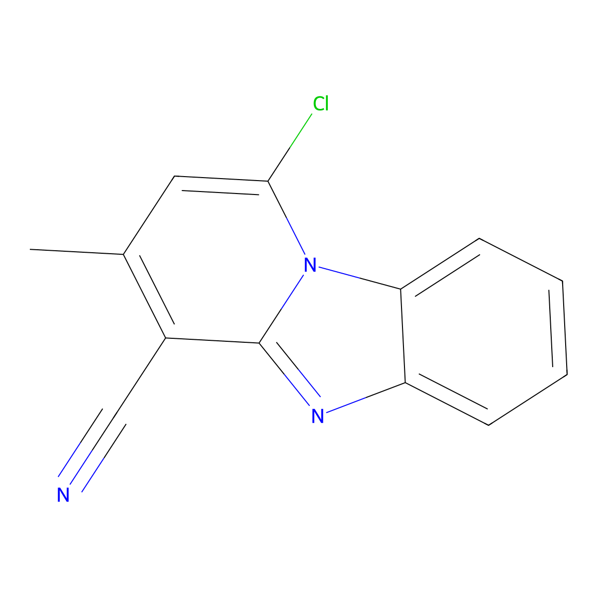 1-Chloro-3-methylpyrido[1,2-a]benzimidazole-4-carbonitrile molecular structure, CAS 121105-78-0