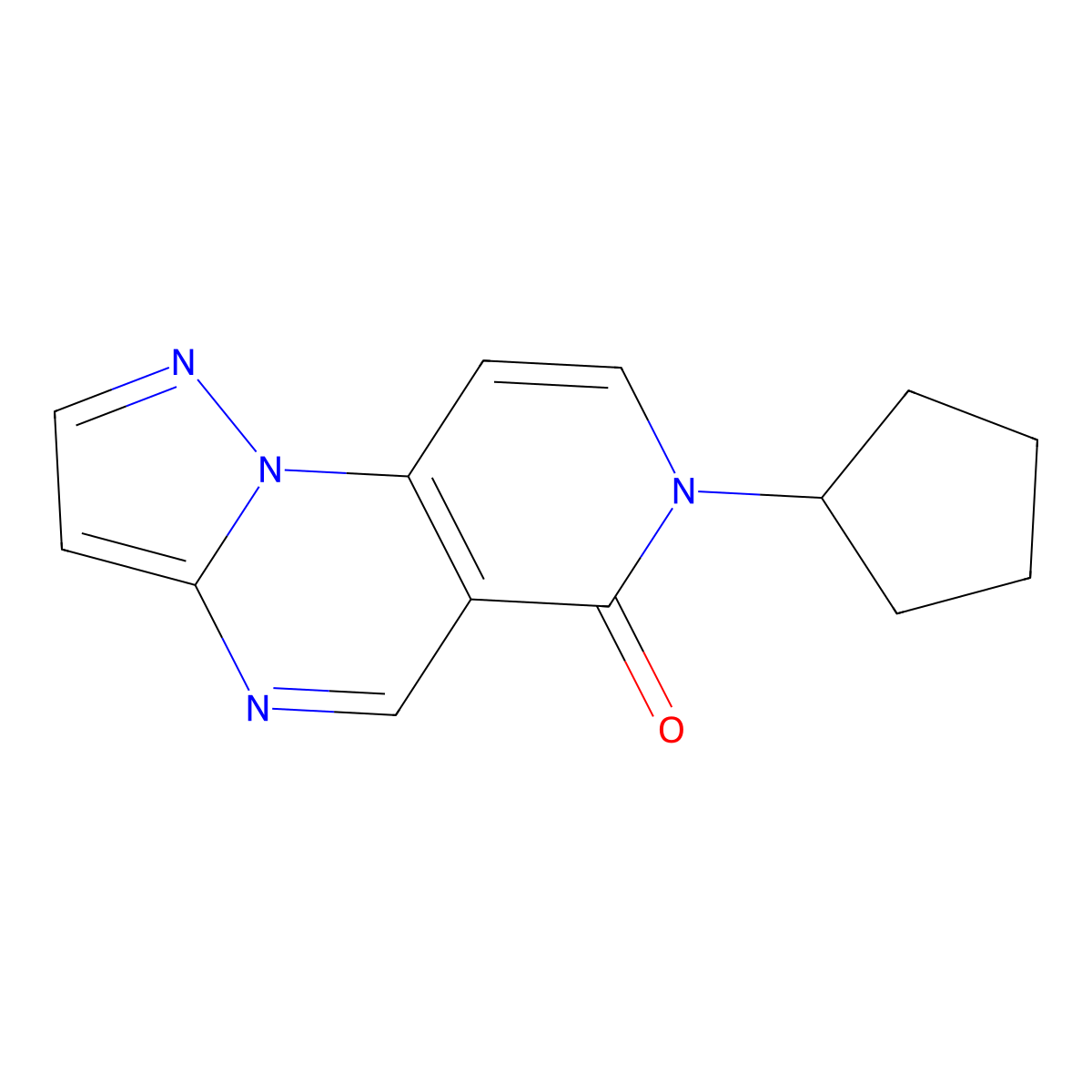 7-cyclopentylpyrazolo[1,5-a]pyrido[3,4-e]pyrimidin-6(7H)-one molecular structure, CAS 1211078-72-6