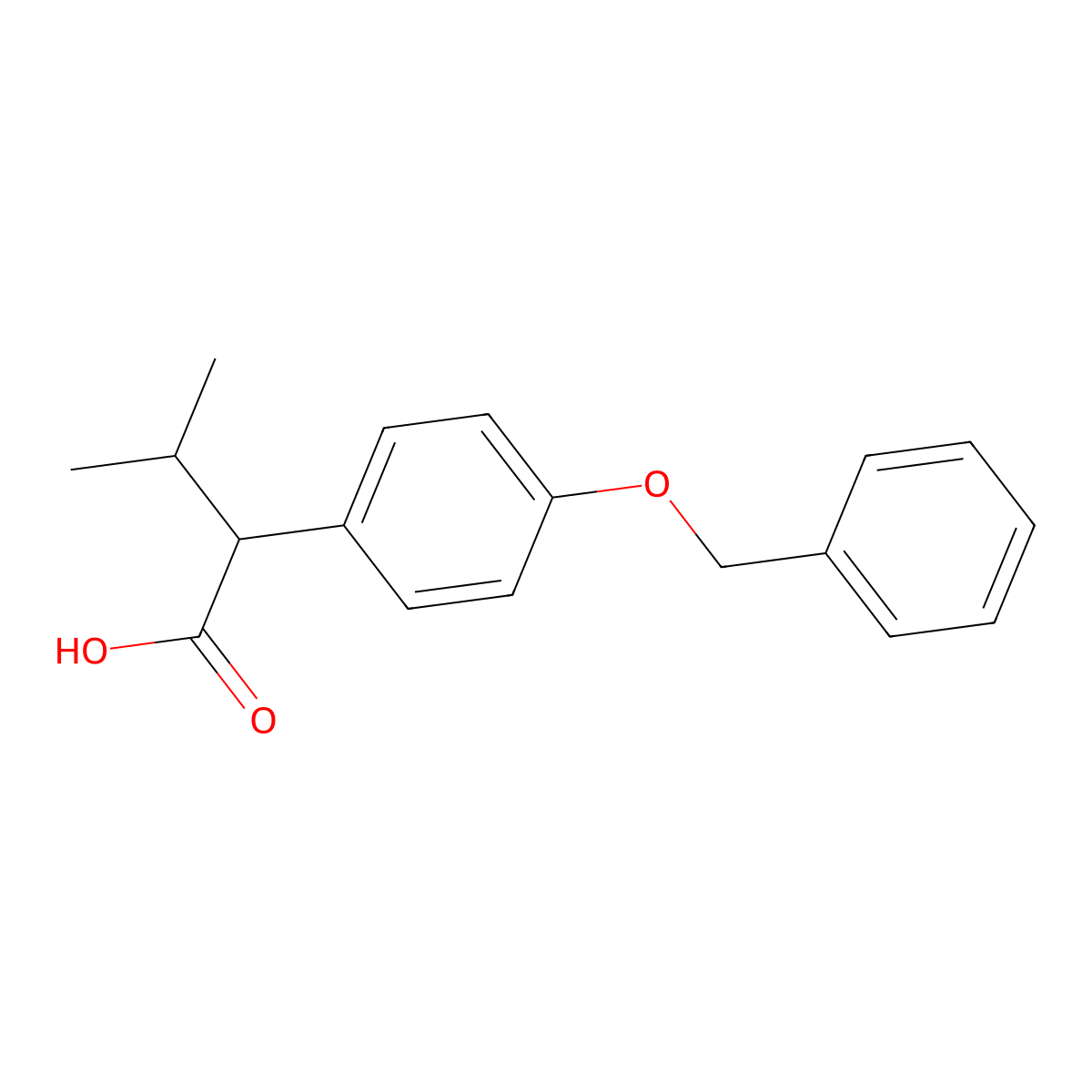 2-(4-(Benzyloxy)phenyl)-3-methylbutanoic acid molecular structure, CAS 121108-85-8