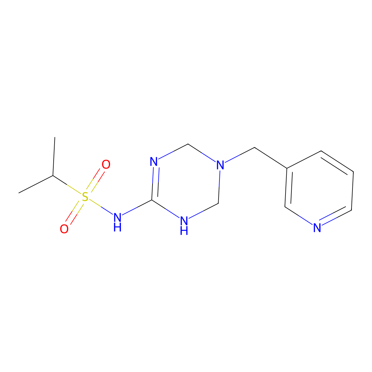 N-[5-(3-pyridylmethyl)-1,4,5,6-tetrahydro-1,3,5-triazin-2-yl]-2-propanesulfonamide molecular structure, CAS 1211081-99-0