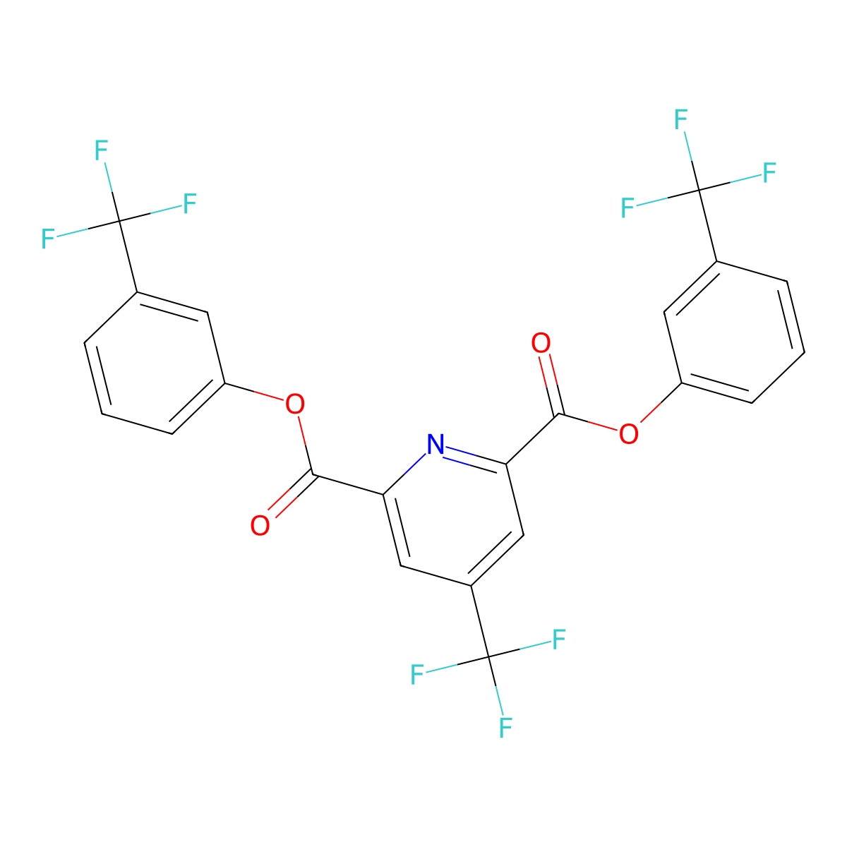 Bis[3-(trifluoromethyl)phenyl] 4-(trifluoromethyl)-2,6-pyridinedicarboxylate molecular structure, CAS 1211082-03-9