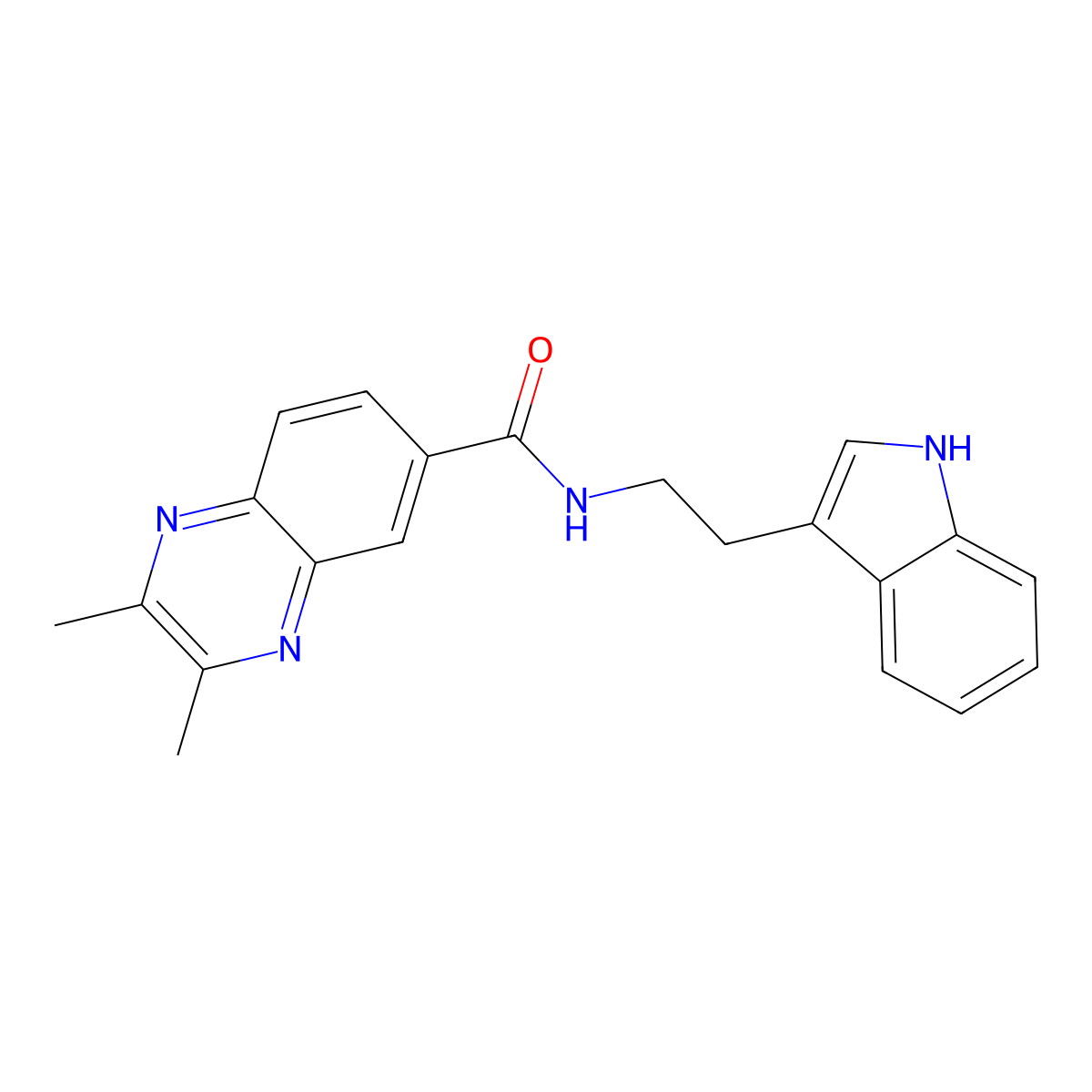 N-[2-(1H-indol-3-yl)ethyl]-2,3-dimethyl-6-quinoxalinecarboxamide molecular structure, CAS 1211082-56-2