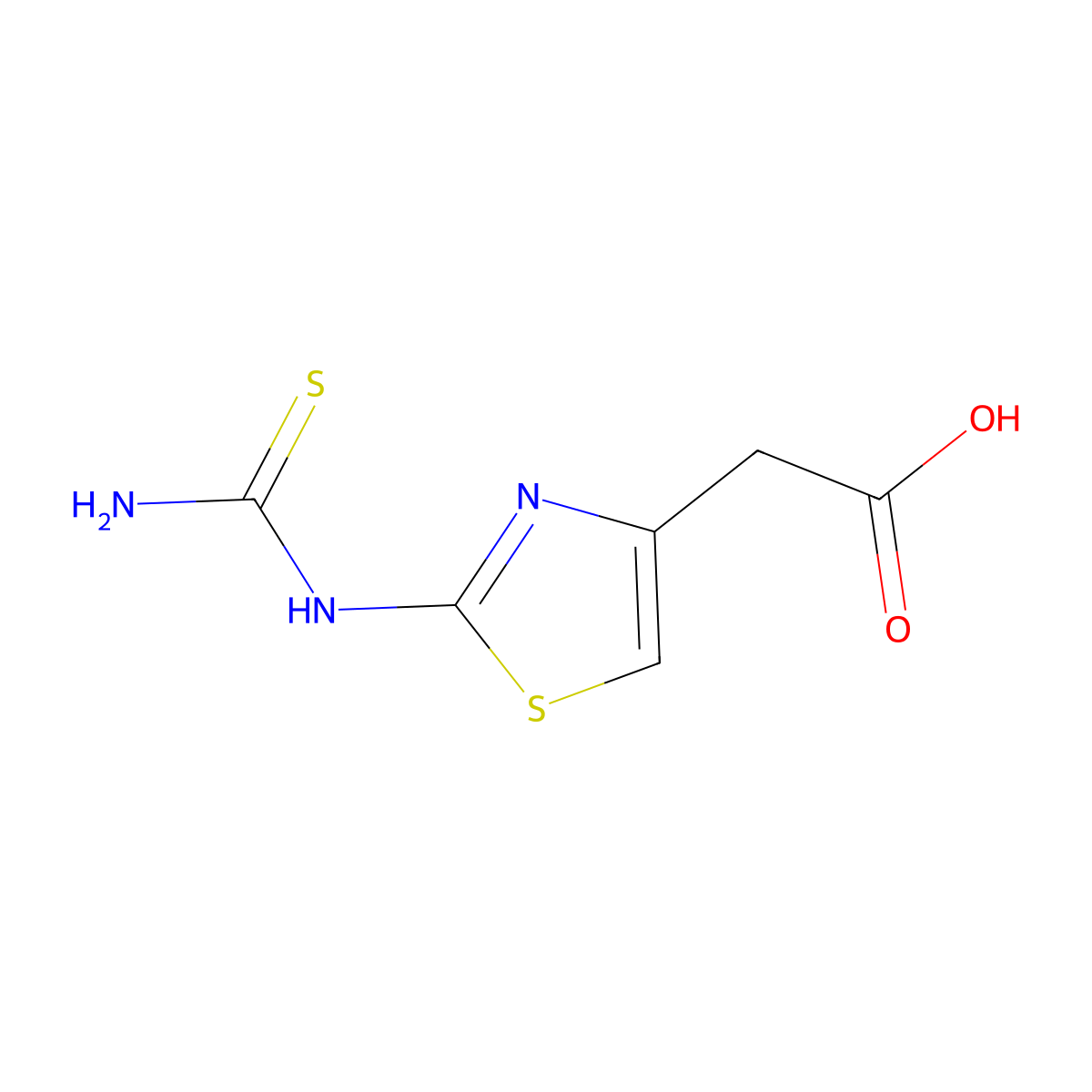 2-(4-((Aminothioxomethyl)amino)-3,5-thiazolyl)acetic acid molecular structure, CAS 1211084-40-0