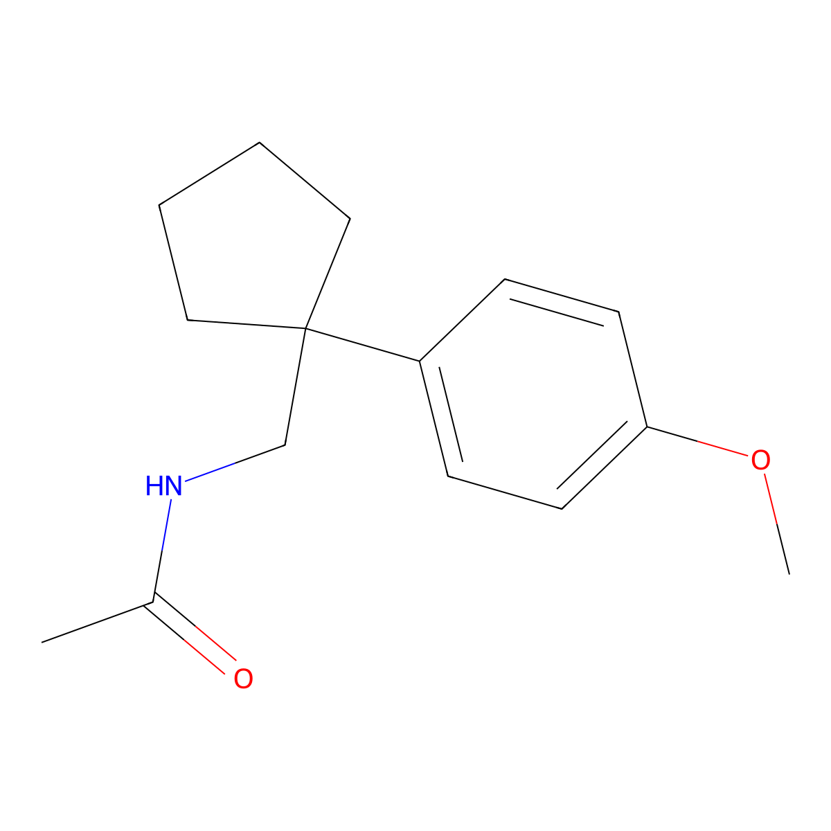N-((1-(4-methoxyphenyl)cyclopentyl)methyl)acetamide molecular structure, CAS 1211085-11-8
