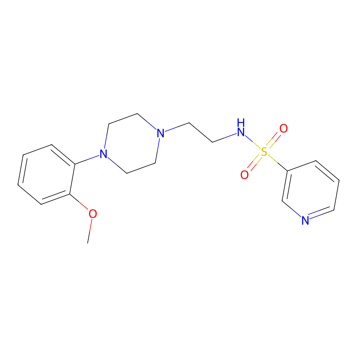 N-{2-[4-(2-methoxyphenyl)piperazin-1-yl]ethyl}pyridine-3-sulfonamide molecular structure, CAS 1211088-99-1