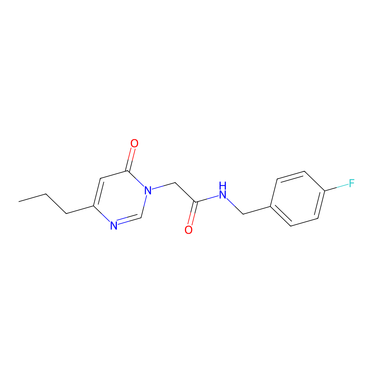 N-(4-fluorobenzyl)-2-(6-oxo-4-propylpyrimidin-1(6H)-yl)acetamide molecular structure, CAS 1211090-71-9