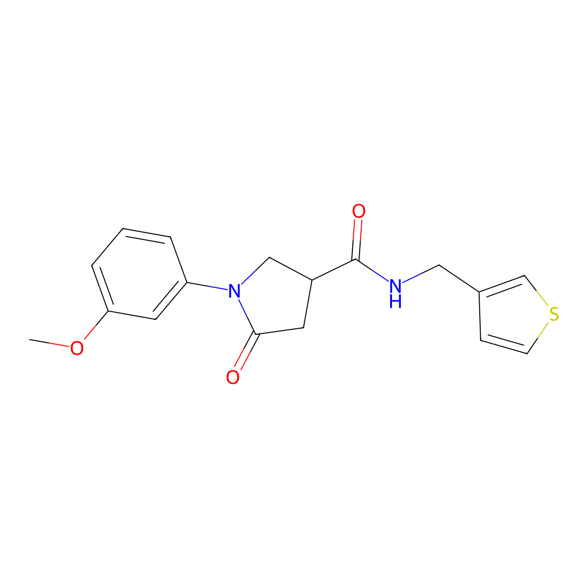 1-(3-methoxyphenyl)-5-oxo-N-(thiophen-3-ylmethyl)pyrrolidine-3-carboxamide molecular structure, CAS 1211094-13-1
