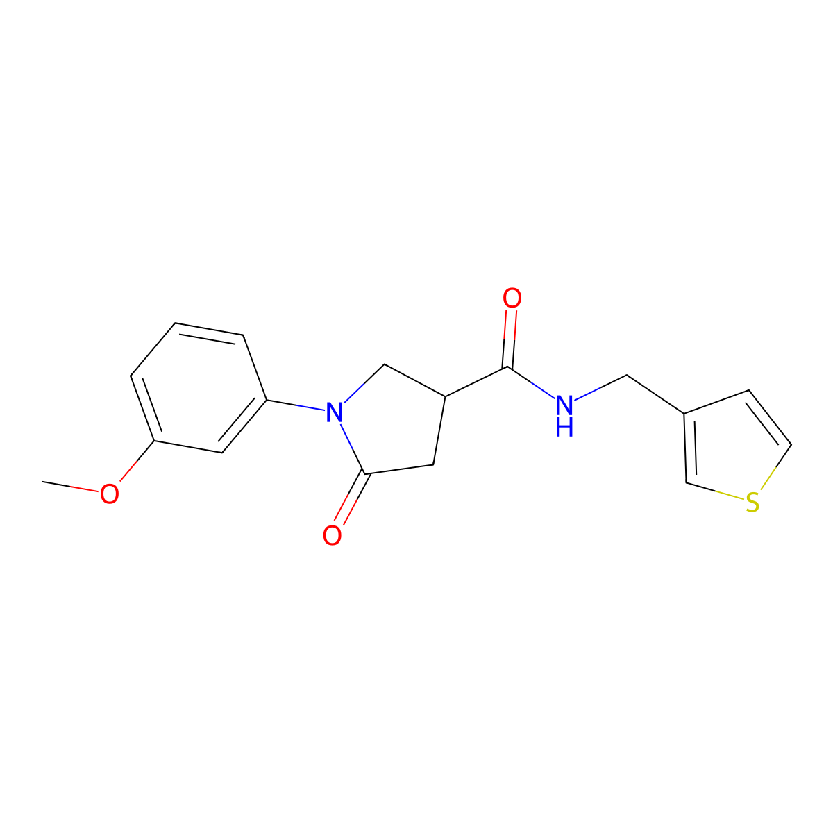 1-(3-methoxyphenyl)-5-oxo-N-(thiophen-3-ylmethyl)pyrrolidine-3-carboxamide molecular structure, CAS 1211094-13-1