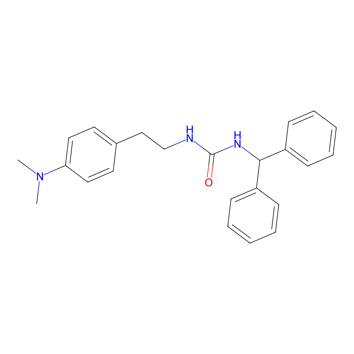1-Benzhydryl-3-(4-(dimethylamino)phenethyl)urea molecular structure, CAS 1211098-05-3