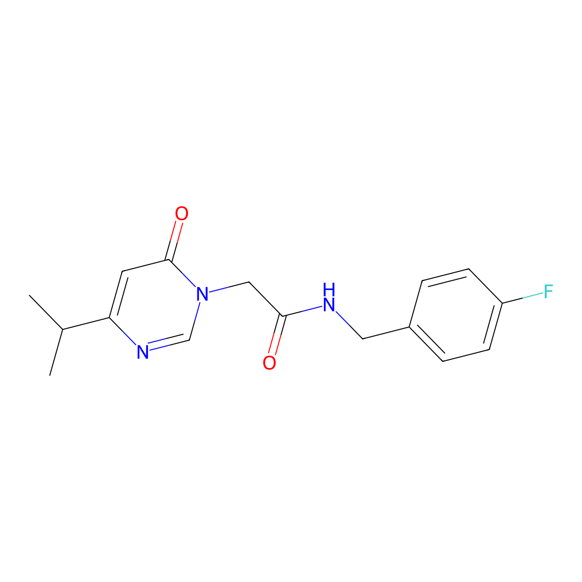 N-(4-fluorobenzyl)-2-(4-isopropyl-6-oxopyrimidin-1(6H)-yl)acetamide molecular structure, CAS 1211098-20-2