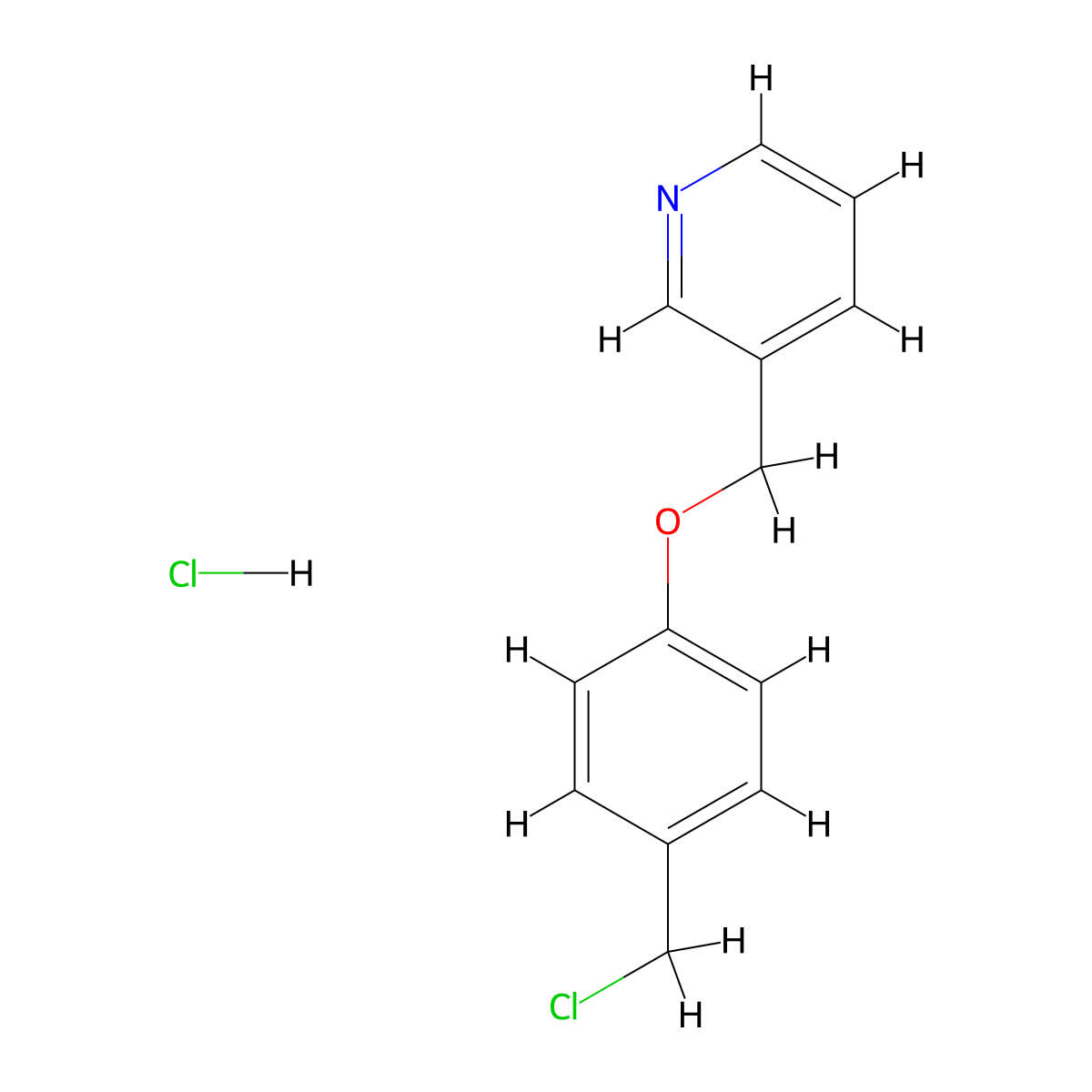 3-[4-(Chloromethyl)phenoxymethyl]pyridine hydrochloride molecular structure, CAS 1211104-10-7