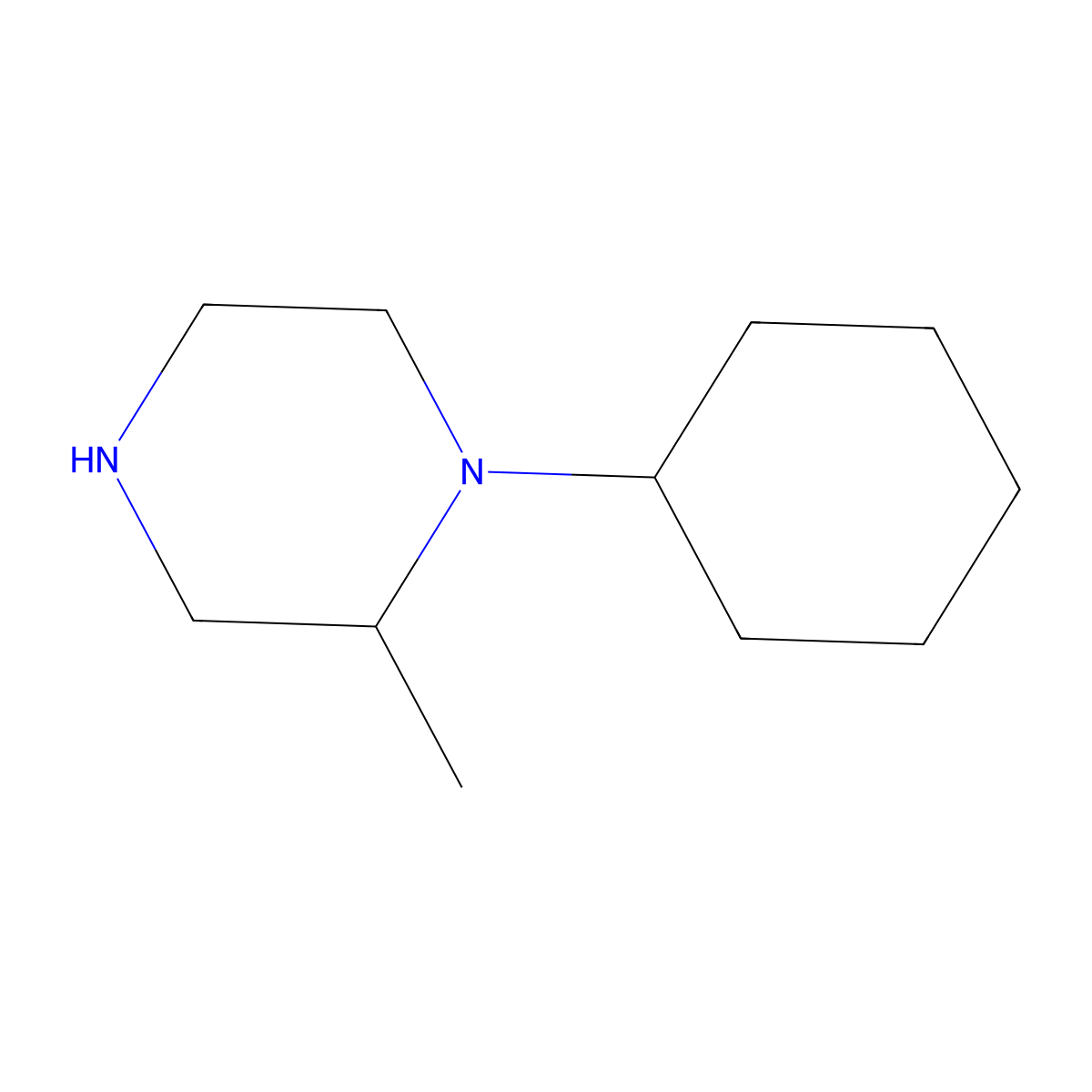 1-Cyclohexyl-2-methylpiperazine molecular structure, CAS 1211108-21-2