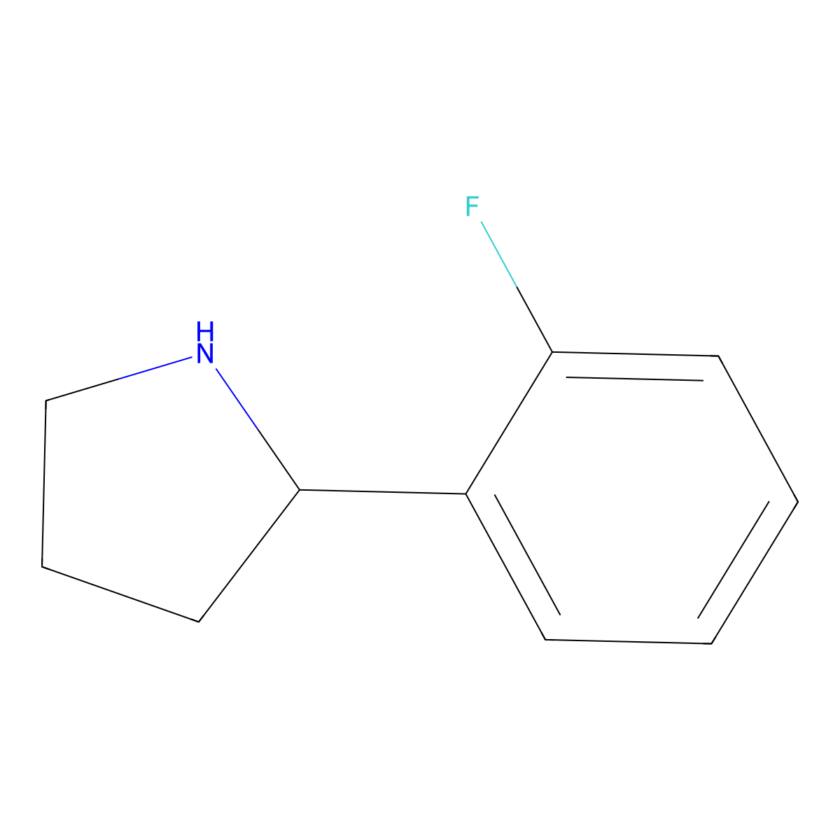 (s)-2-(2-Fluorophenyl)pyrrolidine molecular structure, CAS 1211109-18-0
