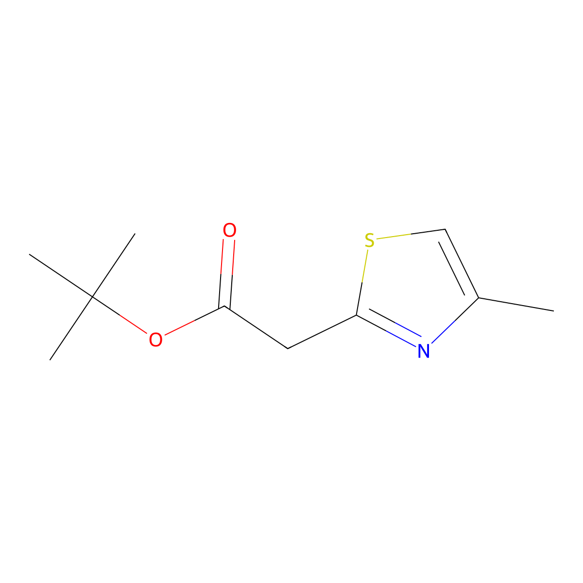 Tert-butyl 2-(4-methyl-1,3-thiazol-2-yl)acetate molecular structure, CAS 1211112-27-4