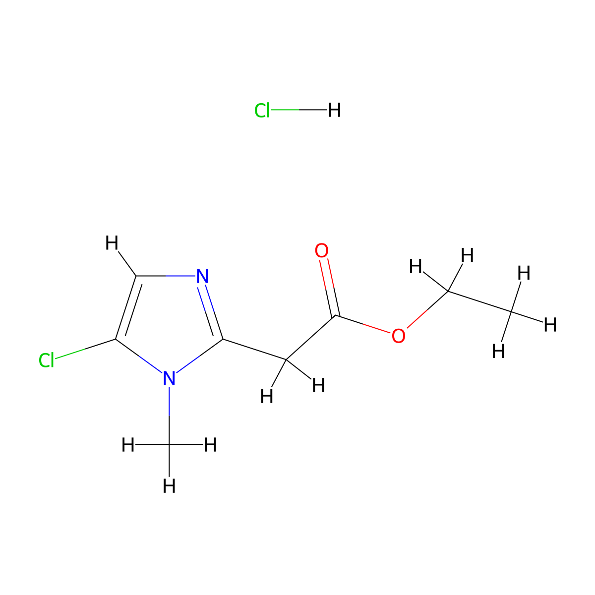 ethyl 2-(5-chloro-1-methyl-1H-imidazol-2-yl)acetate hydrochloride molecular structure, CAS 1211112-58-1
