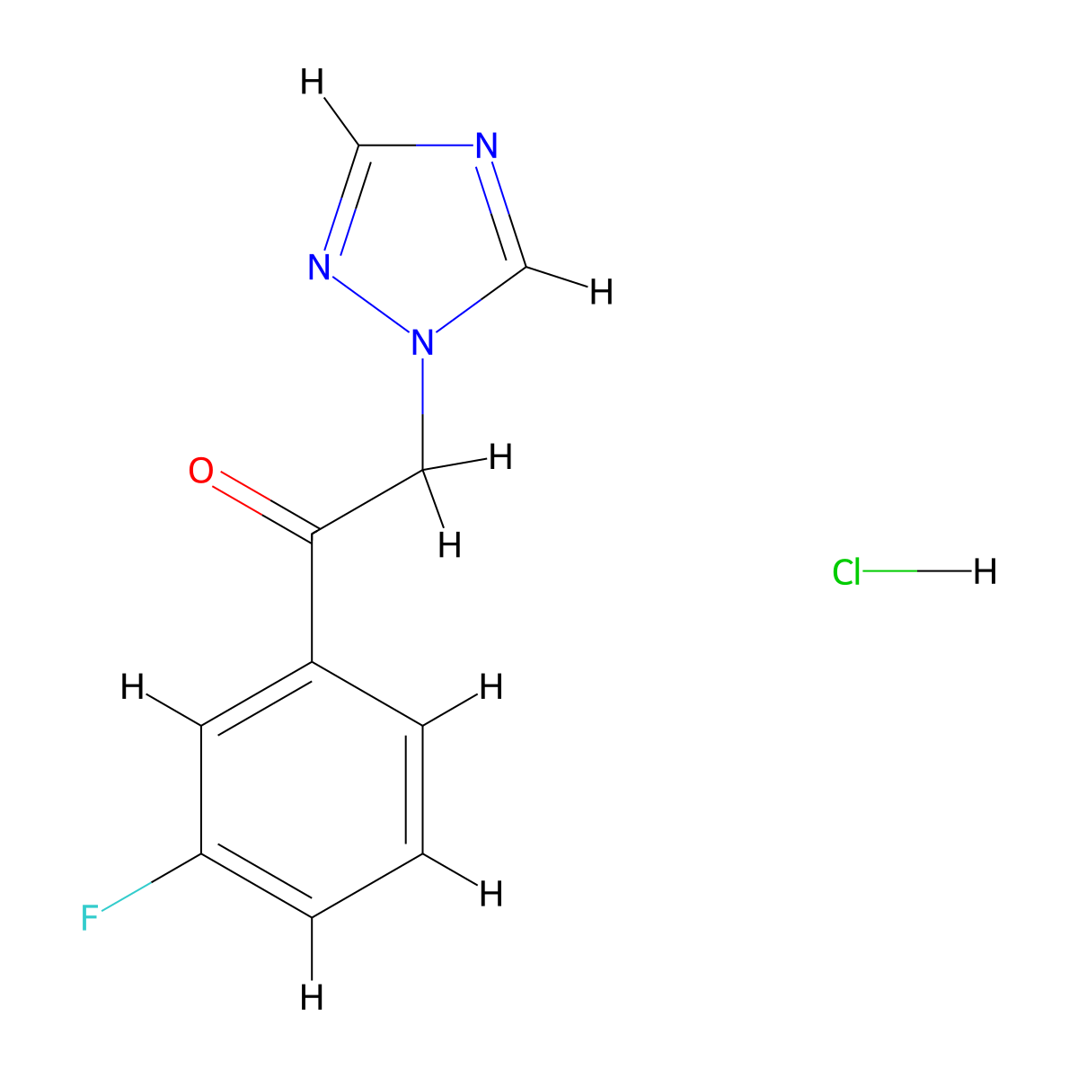 1-(3-fluorophenyl)-2-(1H-1,2,4-triazol-1-yl)ethan-1-one hydrochloride molecular structure, CAS 1211113-09-5